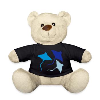 bunt 3 stachelrochen schwimmen tauchen silhouette - Teddy - Schwarz - Vorne