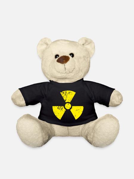 Radioactif jaune, symbole de la radioactivité - Nounours - noir