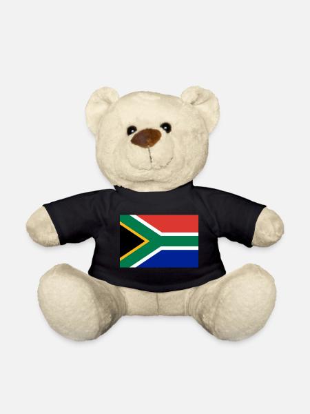 South Africa flag - Teddy Bear - black