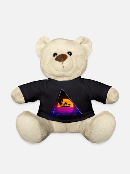 80s Palmen Dreieck grunged - Teddy - Schwarz