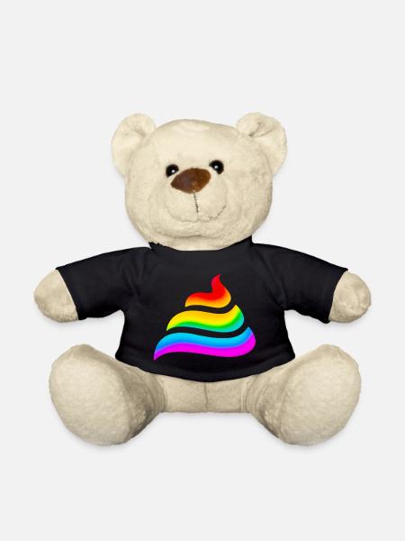 Unicorn, shit, crap, Festival, Rainbow party - Teddy Bear - black