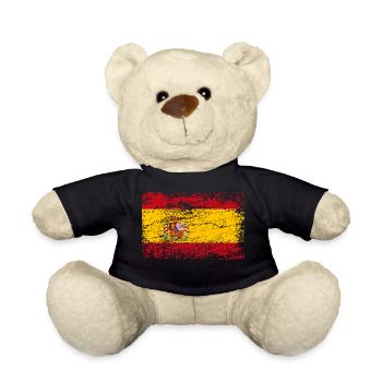Drapeau Espagne Occasion Look Vintage Madrid Hola ES - Nounours - noir - Devant
