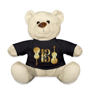 Tenor Clef & Cello (Violoncelle violoncelliste jaune d'or) - Nounours - noir - Devant