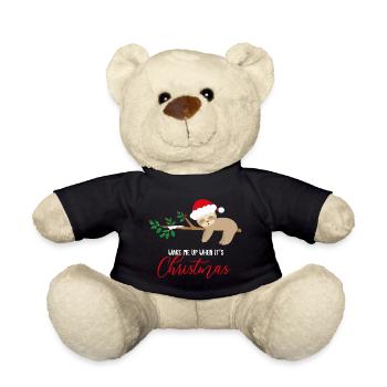 Noël paresseux cadeau de sommeil drôle fan - Nounours - noir - Devant