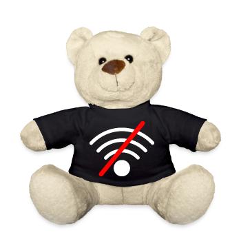 Wlan Wifi Icon - Teddy Bear - black - Front