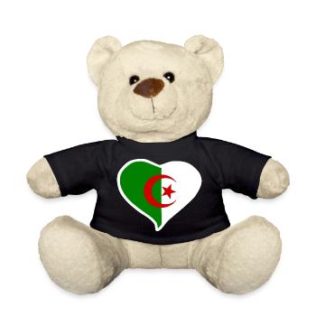 Algeria heart flag - Teddy Bear - black - Front