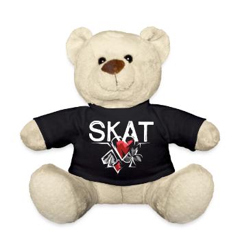 Skat Illustration Spielfarben Herz Pik Spiel - Teddy - Schwarz - Vorne