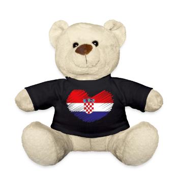 Croatia heart flag coat of arms home gift - Teddy Bear - black - Front