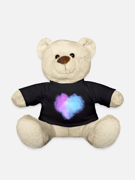 Herzförmige Wolken - Teddy - Schwarz