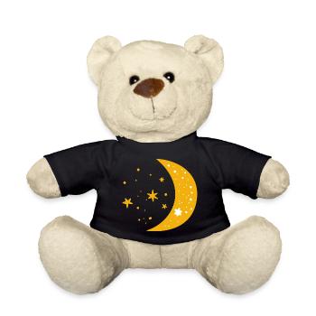 Moon and stars gift kids fashion outer space - Teddy Bear - black - Front