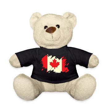 Canada flag maple maple leaf maple leaf holiday - Teddy Bear - black - Front