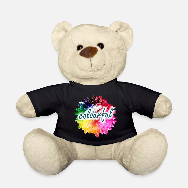 Explosion des couleurs des fleurs arc-en-ciel - Nounours - noir