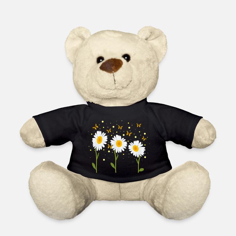Marguerites, papillons - Nounours - noir