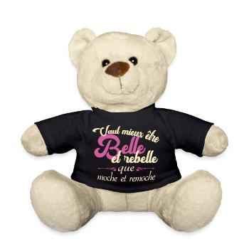 Vaut mieux être belle et rebelle que moche... - Nounours - noir - Devant