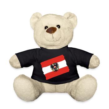 Österreich Fahne - Teddy - Schwarz - Vorne
