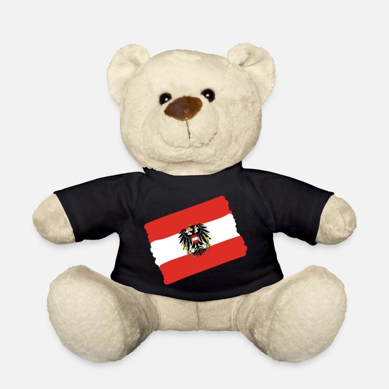 Austria Flag - Teddy Bear - black