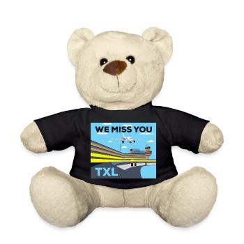TXL, we miss you, retro - Teddy Bear - black - Front