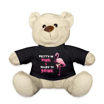 Flamingo Pretty In Pink And Ready To Drink - Teddy - Schwarz - Vorne
