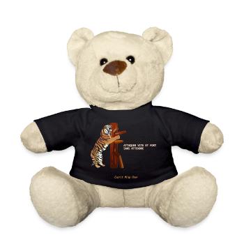 Wing chun tiger - Teddy Bear - black - Front