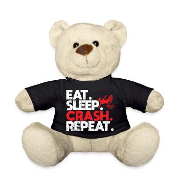 Eat Sleep Crash Repeat Fahrrad Sturz Radfahren - Teddy - Schwarz - Vorne