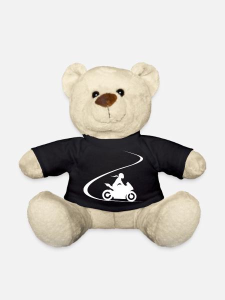 Motorradfahrerin Supersportler Bike Kurven Bikerin - Teddy - Schwarz