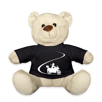 Motorcyclist Curves Biker Reiseenduro Tourer - Teddy Bear - black - Front