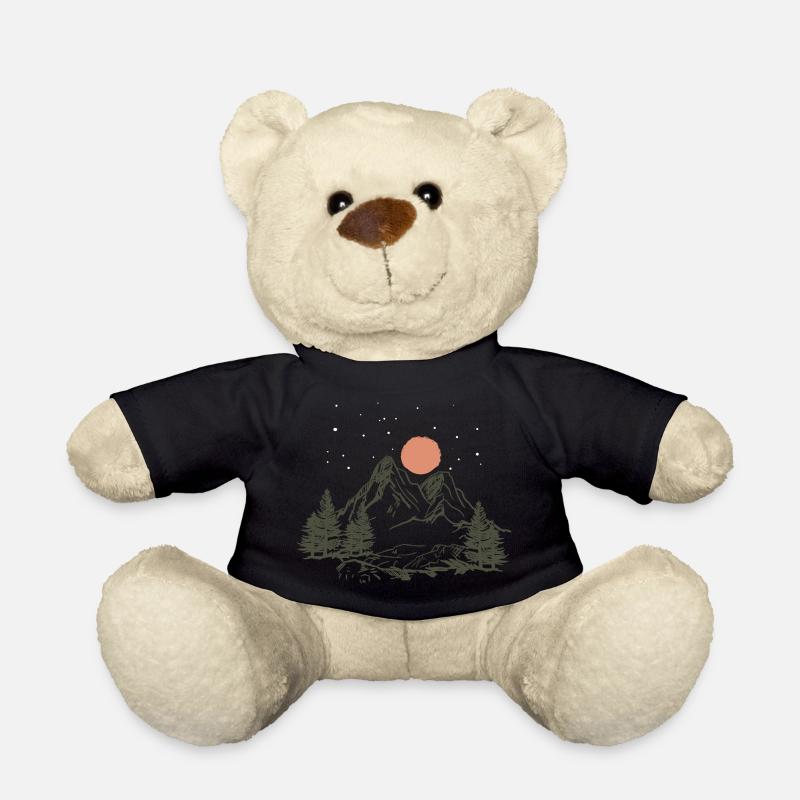 Montagne nature camping camping étoiles forêt cadeau - Nounours - noir
