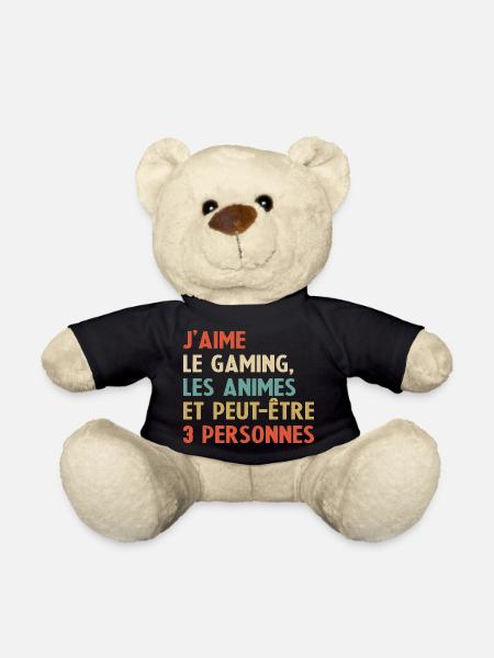 Humour jeux video Gamer Geek Anime Japonais Manga - Nounours - noir