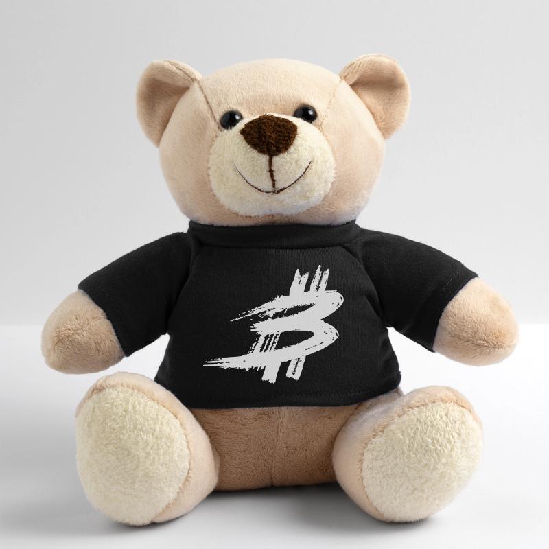 Bitcoin Symbol Grunge Drawing Logo Motif Vector Teddy Bear