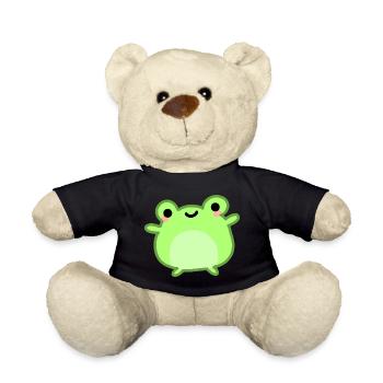 kawaii & happy green frog froggy - Teddy - Schwarz - Vorne