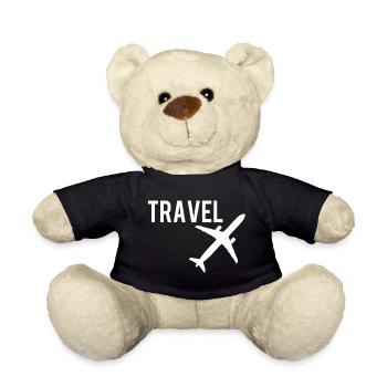Travel Flugzeug Plane Reisen - Teddy - Schwarz - Vorne