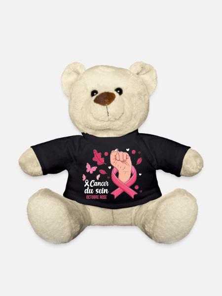 Octobre Rose Cancer du Sein Ruban Cadeau - Nounours - noir