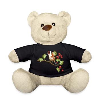 Colorful bird - Teddy Bear - black - Front