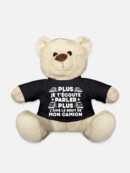 j’aime le bruit de mon camion Cadeau Humour Camion - Nounours - noir