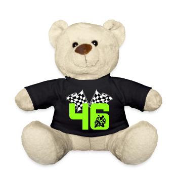 Motorcycle number 46 Racing flags Motorsport - Teddy Bear - black - Front