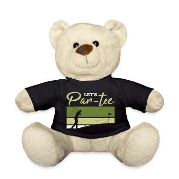 Let's Par-tee Golf Pun - Teddy Bear - black - Front