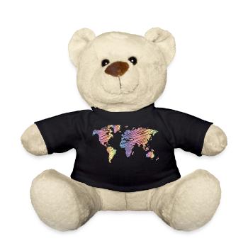 Pastel World Map Colorful World - Nounours - noir - Devant