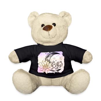 Halbmond mit Blumen und Sternen - Teddy - Schwarz - Vorne