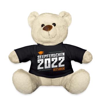 Seepferdchen 2022 bestanden Prüfung Abzeichen - Teddy - Schwarz - Vorne