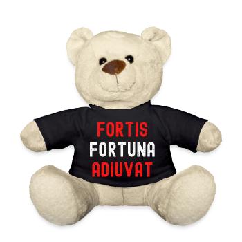 Fortis Fortuna Adiuvat (rouge et blanc en détresse) - Nounours - noir - Devant