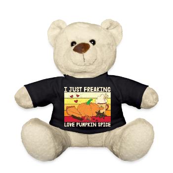 I Just Freaking Love Pumpkin - Teddy Bear - black - Front