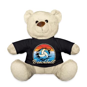 Beachball Ocean vintage ball multi color B-Day gif - Teddy Bear - black - Front