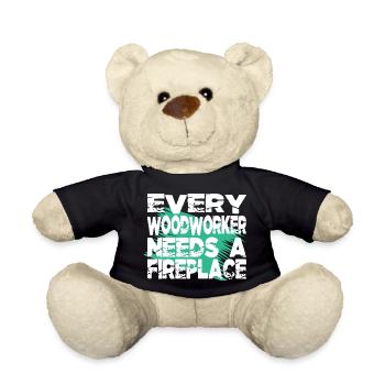 carpenter girl tshirts birthday present hearbeat - Teddy Bear - black - Front
