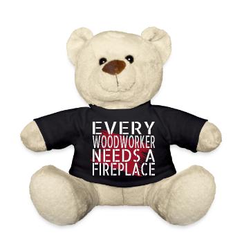 tree axes hearbeat funny woodworking daddesign - Teddy Bear - black - Front