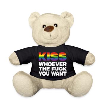 Kiss Whoever The Fuck You Want LGBTQ Pride - Teddy Bear - black - Front