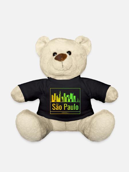 São Paulo Skyline im Neongradient - Teddy - Schwarz