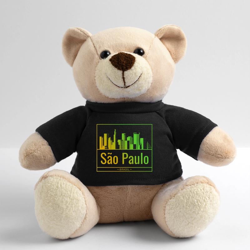 São Paulo skyline in neon gradient Teddy Bear