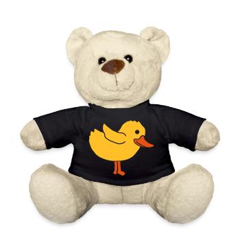 Duck Cute Chicken Chick - Teddy Bear - black - Front