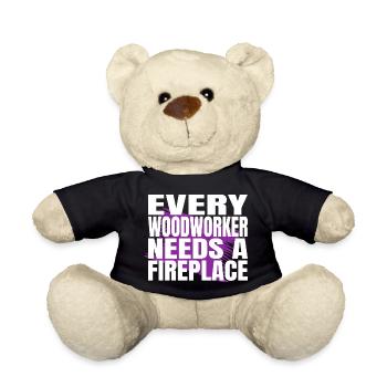 cool logging lumberjackwoodworking carpenter - Teddy Bear - black - Front