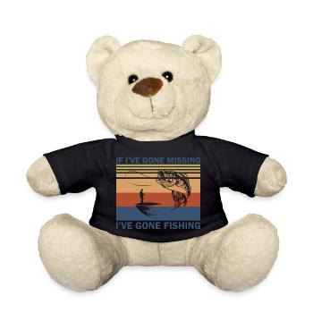 Fischer Fischen Angeln Angel Angler Fische Fisch - Teddy - Schwarz - Vorne